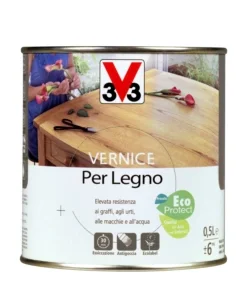 Vernice per legno - toni legno - aspetto brillante - wengè - 0,5 litri Prezzo Conveniente